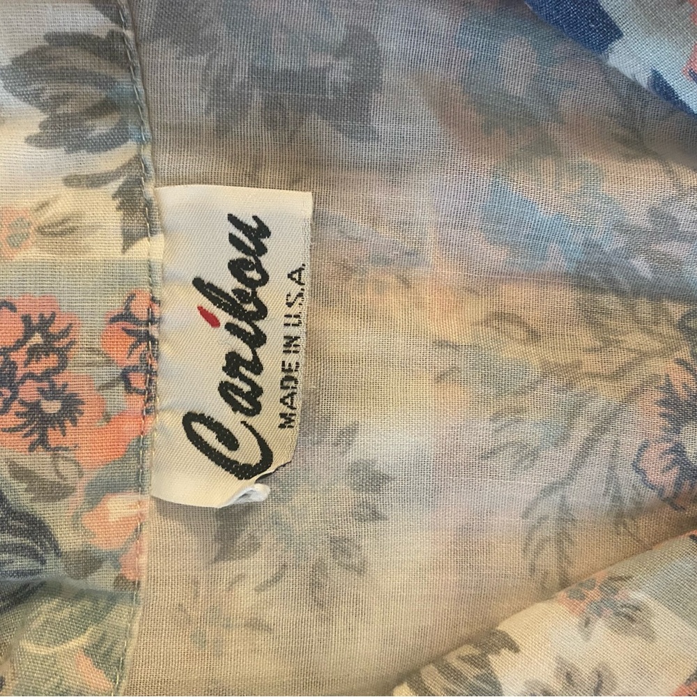 Vintage 80s Floral Patchwork Button Down Shirt - image 5